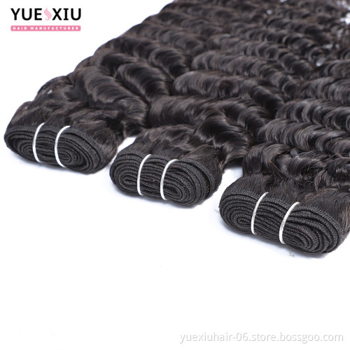 Deep Wave Bundles With Closure Cuticle Aligned Deep Wave Brazilian Virgin Human Hair